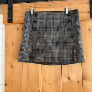 GAP Plaid Button-Detail Skirt